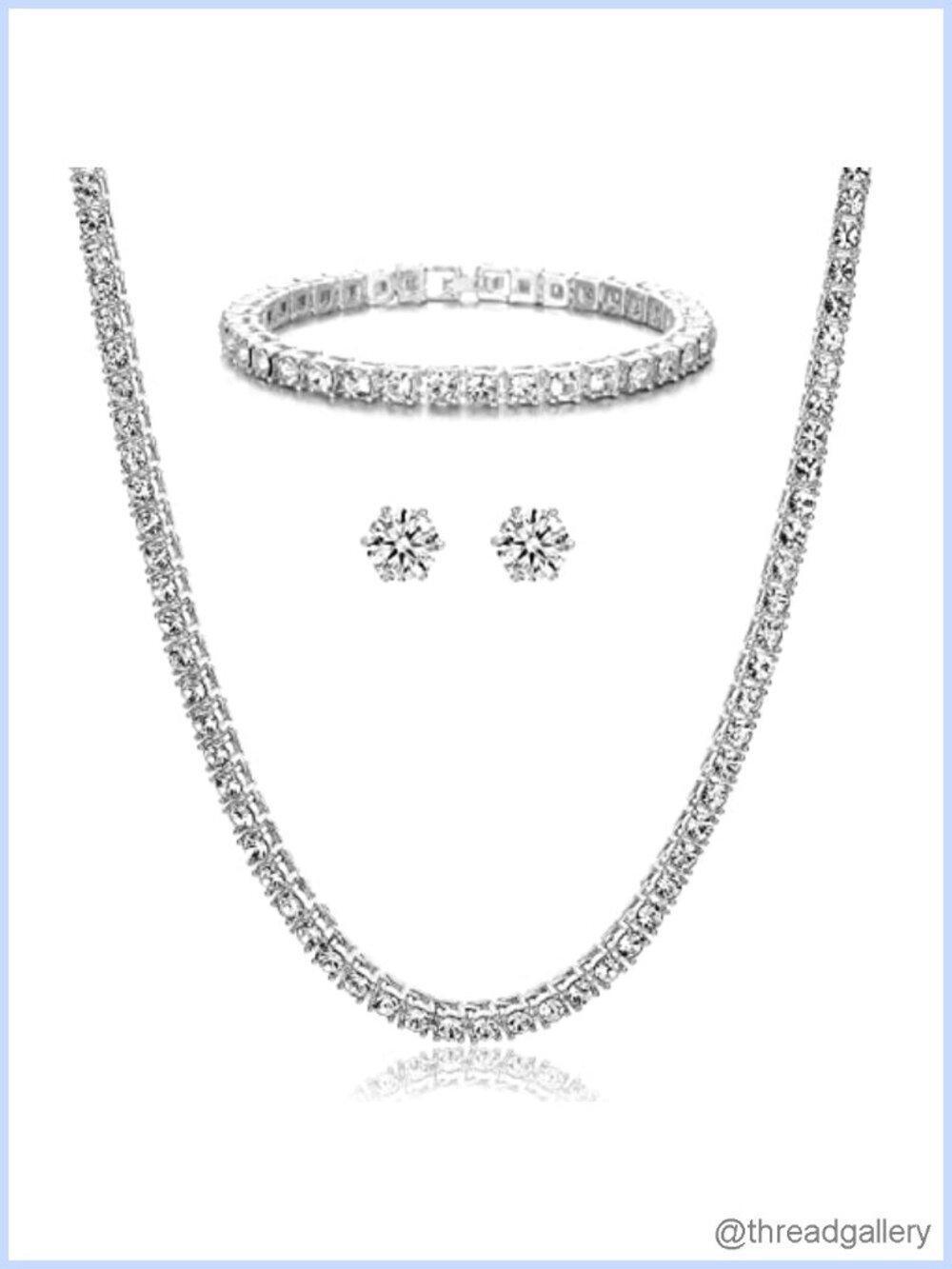 Iced Out Rhinestone Tennis Chain Necklace Gold Plated Cz 18-30